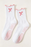 White Bow Accent Non-Slip Crew Socks