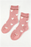 Pink Heart Print Cozy Crew Socks