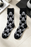 Black Skull Print Halloween Crew Socks