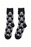 Black Skull Print Halloween Crew Socks