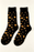 Black Halloween Print Cotton Crew Socks